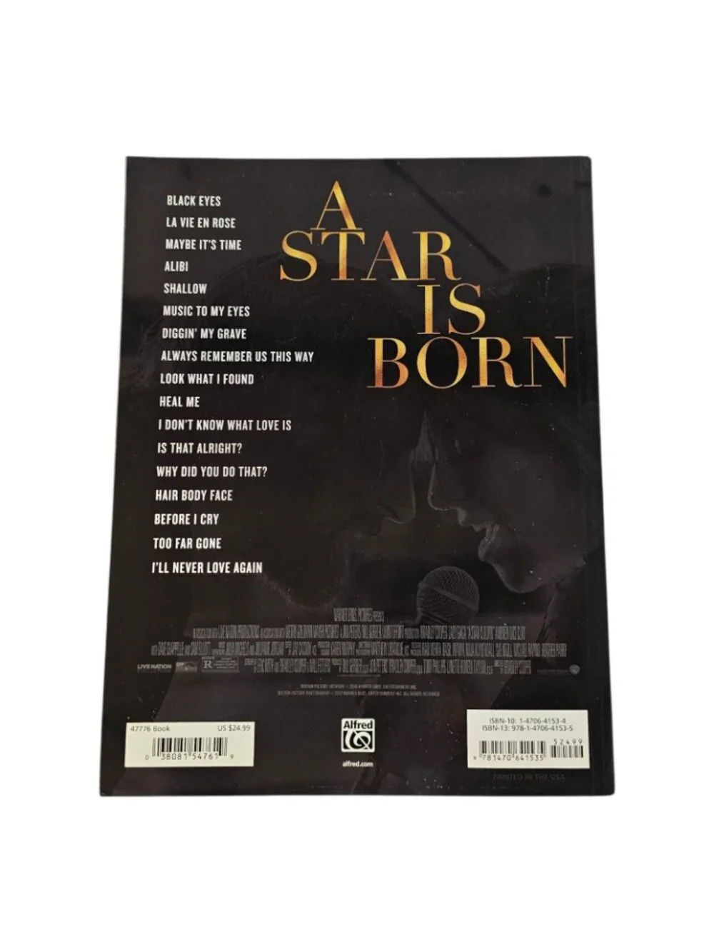 A Star Is Born Soundtrack Songbook Piano Vocal Guitar Lady Gaga Bradley Cooper